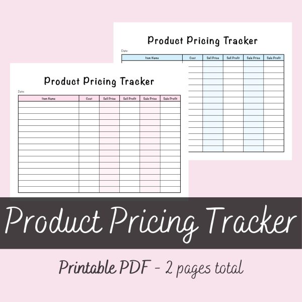 Printable Product Pricing Tracker by Ninja Design